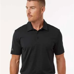 Adidas Men's Textured Stripe Polo Black
