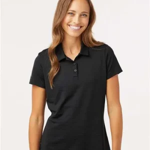 Adidas Women's Textured Stripe Polo Black