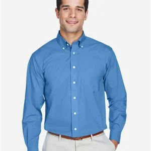 Devon & Jones Men's Tall Crown Collection® Broadcloth Woven Dress Shirt French Blue
