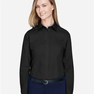 Devon & Jones Women's Crown Collection® Broadcloth Woven Dress Shirt Black