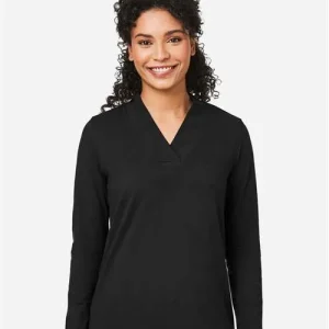 Devon & Jones Women's Raleigh Shawl Collar Knit Top Black