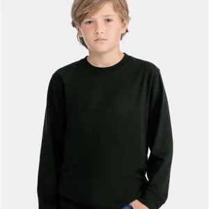 Next Level Youth Cotton Long Sleeve Tee Black