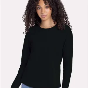 Next Level Women's Cotton Relaxed Long Sleeve Tee Black