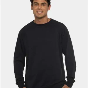 Next Level Unisex Laguna Raglan Crewneck Sweatshirt Black