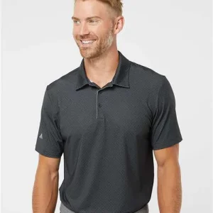 Adidas Men's Ultimate365 Diamond Dot Print Polo Black/ White/ Grey Three